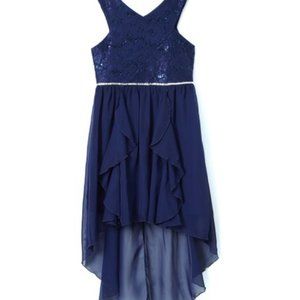Navy Blue Tween Diva High Low Dress